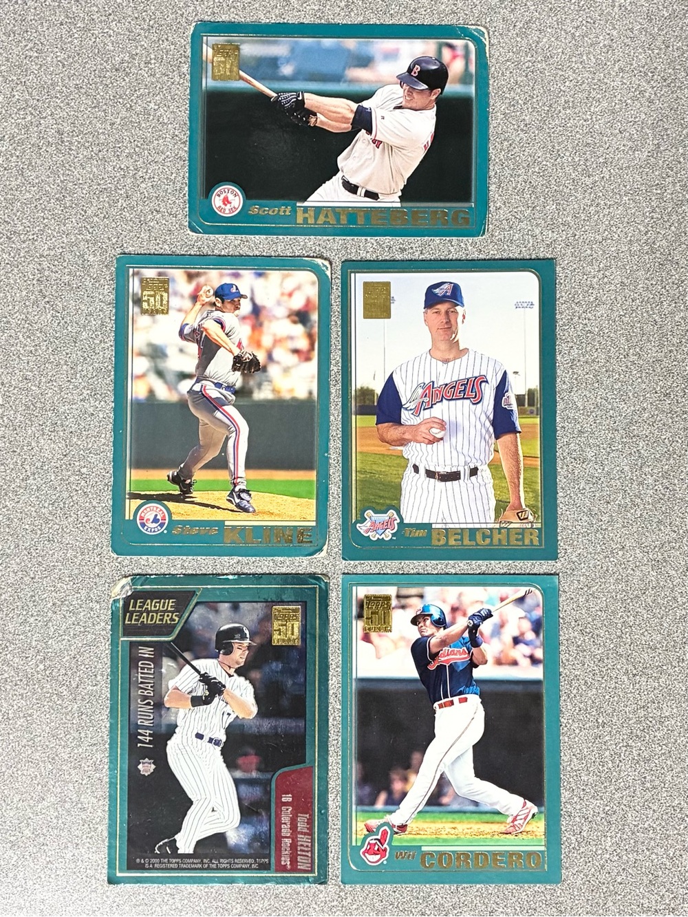 2001 Topps Baseball Cards - Set of 5 Cards/ 6 People